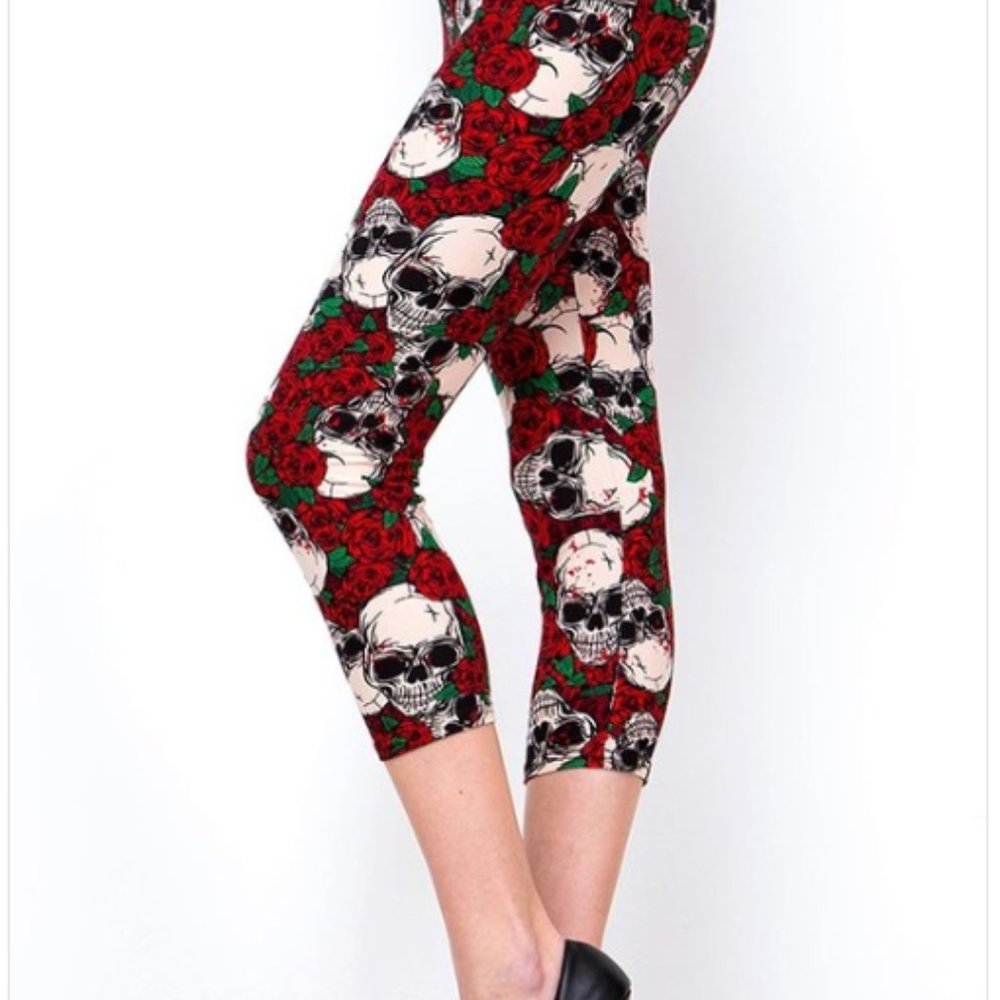 any 3/$25  Red Roses & Skulls Capris Blood Tattoo